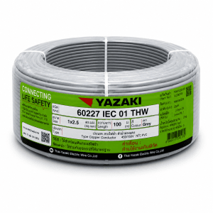 สาย IEC01 (THW) 2.5 Sq.mm สีเทา YAZAKI